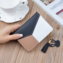 Load image into Gallery viewer, Geometric Women Wallets with Zipper Pink Phone Pocket Purse Card Holder Patchwork Women Long Wallet Lady Tassel Short Coin Purse