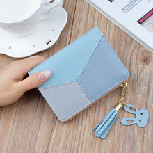 Load image into Gallery viewer, Geometric Women Wallets with Zipper Pink Phone Pocket Purse Card Holder Patchwork Women Long Wallet Lady Tassel Short Coin Purse