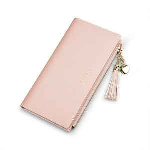 2019 Tassel Wallet Women Long Cute Wallet Leather Tassel Women Wallets Zipper Portefeuille Female Purse Clutch Cartera Mujer