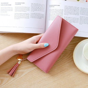 2019 Tassel Wallet Women Long Cute Wallet Leather Tassel Women Wallets Zipper Portefeuille Female Purse Clutch Cartera Mujer