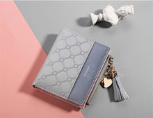 Load image into Gallery viewer, Tassel Leather Wallet Women Small Luxury Brand Famous Mini Women Wallets Purses Female Short Coin Zipper Purse Cartera Mujer
