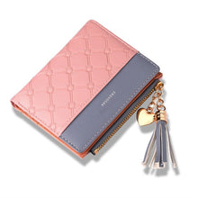 Load image into Gallery viewer, Tassel Leather Wallet Women Small Luxury Brand Famous Mini Women Wallets Purses Female Short Coin Zipper Purse Cartera Mujer