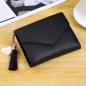 Tassel Leather Wallet Women Small Luxury Brand Famous Mini Women Wallets Purses Female Short Coin Zipper Purse Cartera Mujer