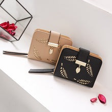 Load image into Gallery viewer, Women Wallet Fashion Purse Female Short Wallets Hollow Leave Pouch Handbag For Women Coin PU Leather Purses Card Holder Carteira