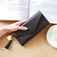 Load image into Gallery viewer, 2019 Fashion Womens Wallets Simple Zipper Purses Black White Gray Red Long Section Clutch Wallet Soft PU Leather Money Bag