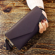 Load image into Gallery viewer, 2019 Fashion Womens Wallets Simple Zipper Purses Black White Gray Red Long Section Clutch Wallet Soft PU Leather Money Bag