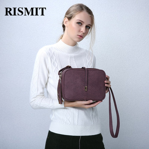 RISMIT 2018 brand casual shoulder bags women small messenger bags ladies retro design handbag with tassel female crossbody bag